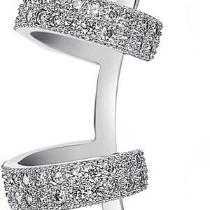 Cuffs Earrings for Women Clip on Non Pierced Ear Cuff Climber Crystal Cz Hypoall
